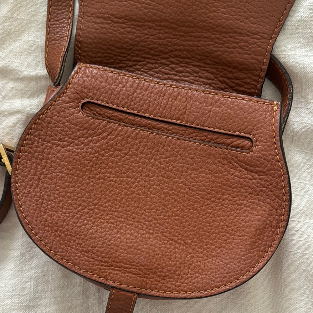 Chloe Marcie Small Saddle Bag Tan - Picture 4 of 8